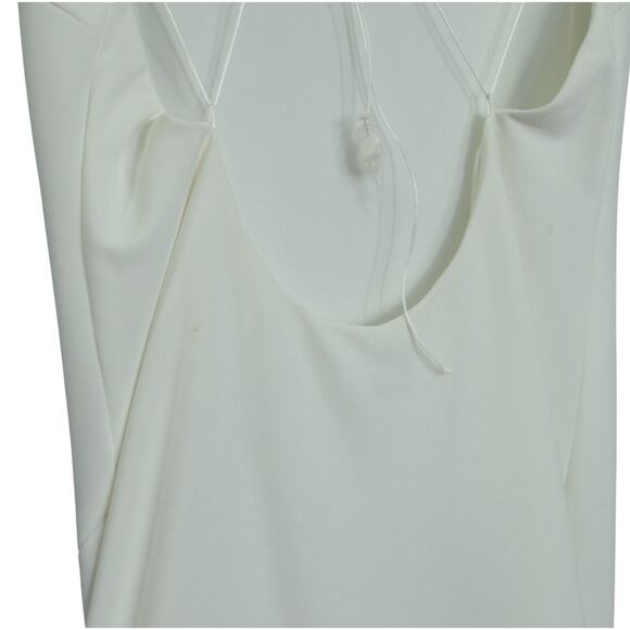 The Edit Women's M Alissa Formal Slip Dress White Low Back High Slit Bridal NWT - Picture 14 of 16